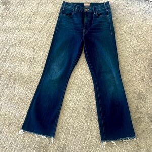 Mother Hustler High Waist Ankle Fray Jeans